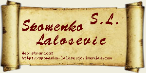 Spomenko Lalošević vizit kartica